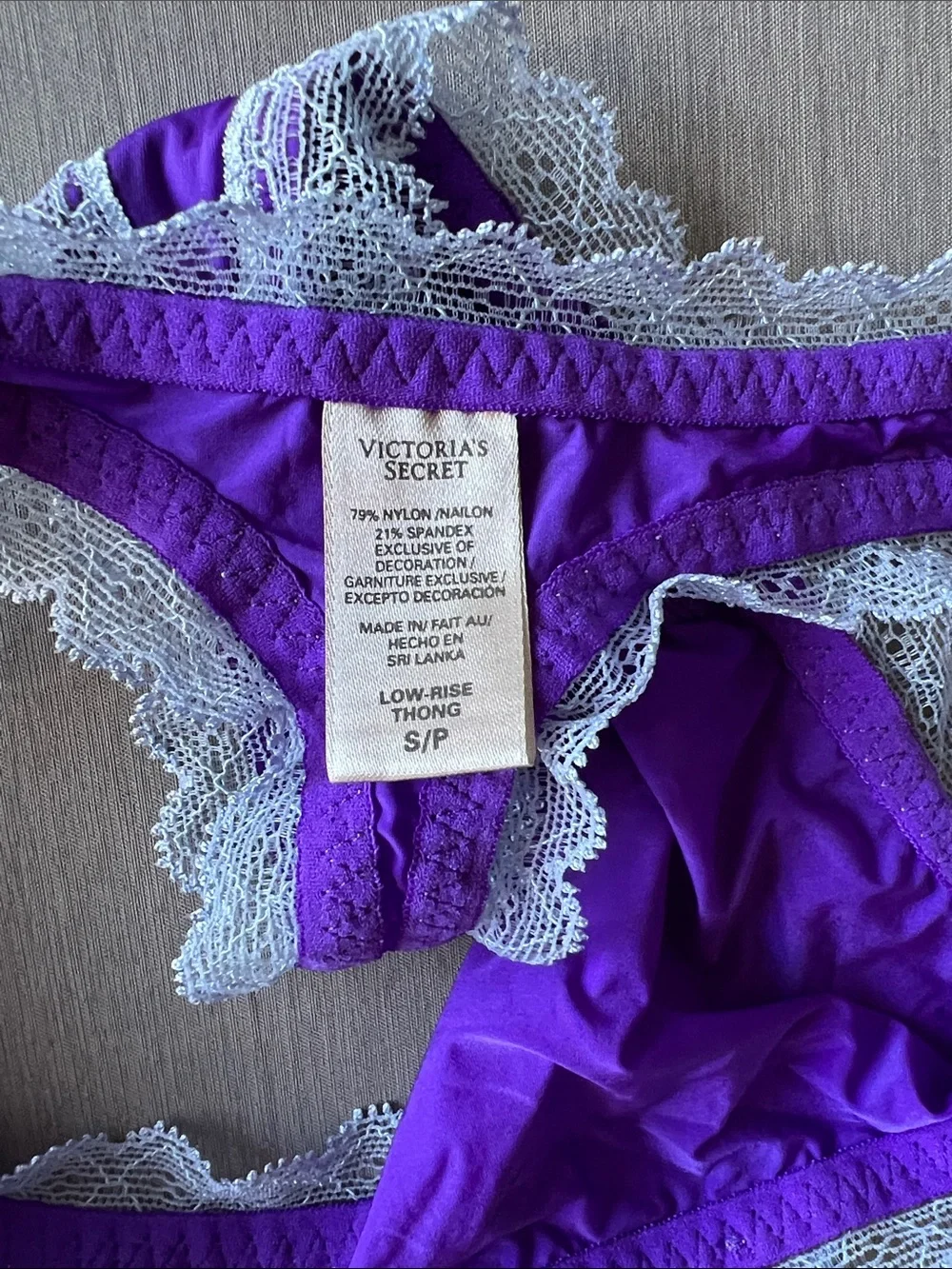 Victoria’s Secret Purple Lace-Trim Thong Panty